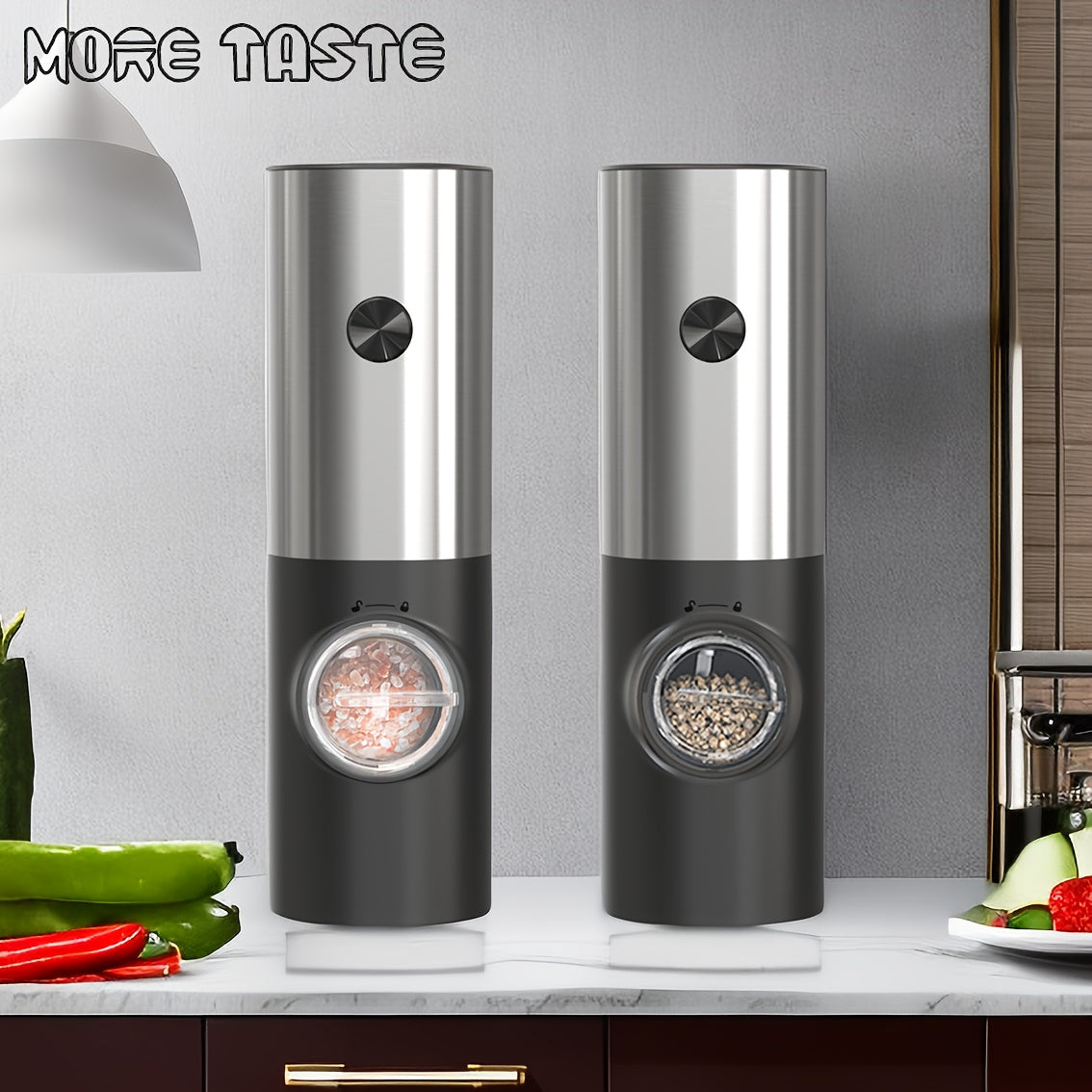 LED Gewürzmühlen Set – Edelstahl