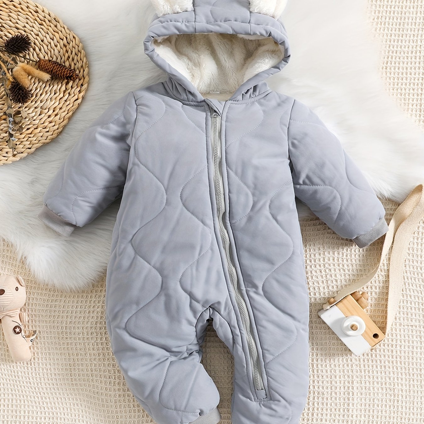 Baby Winter-Strampler mit Fleecefutter