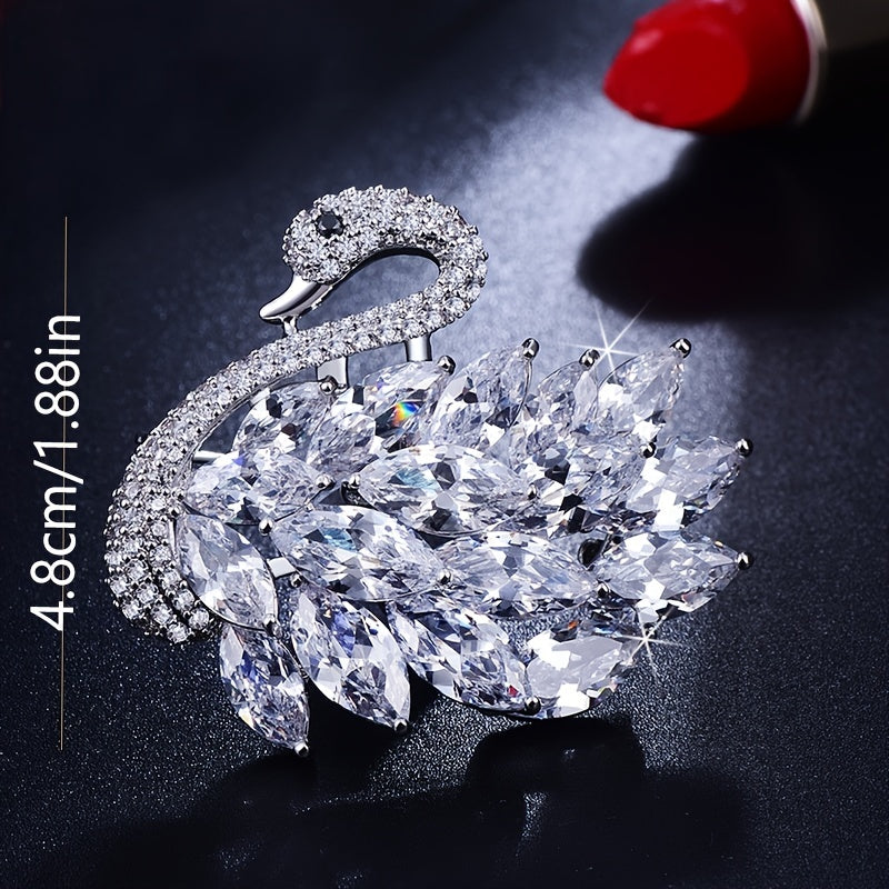 Elegante Schwan Brosche für Kleidung & Schal