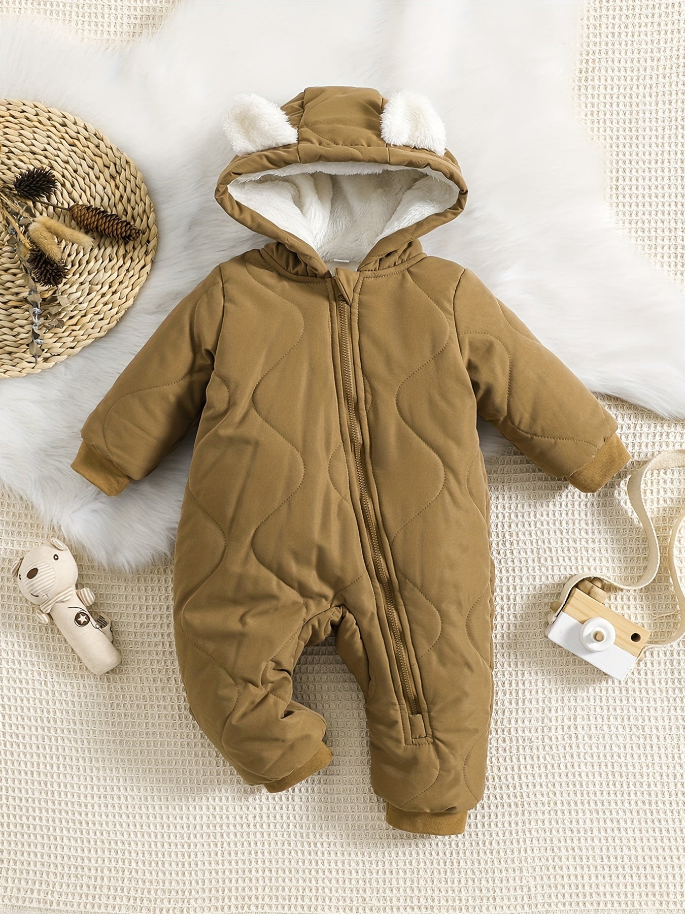 Baby Winter-Strampler mit Fleecefutter