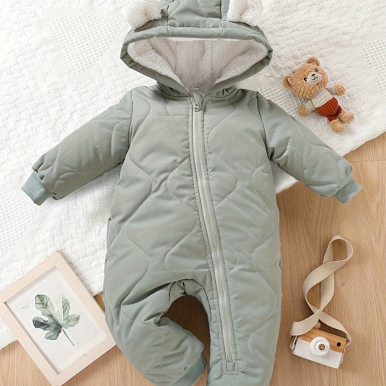 Baby Winter-Strampler mit Fleecefutter