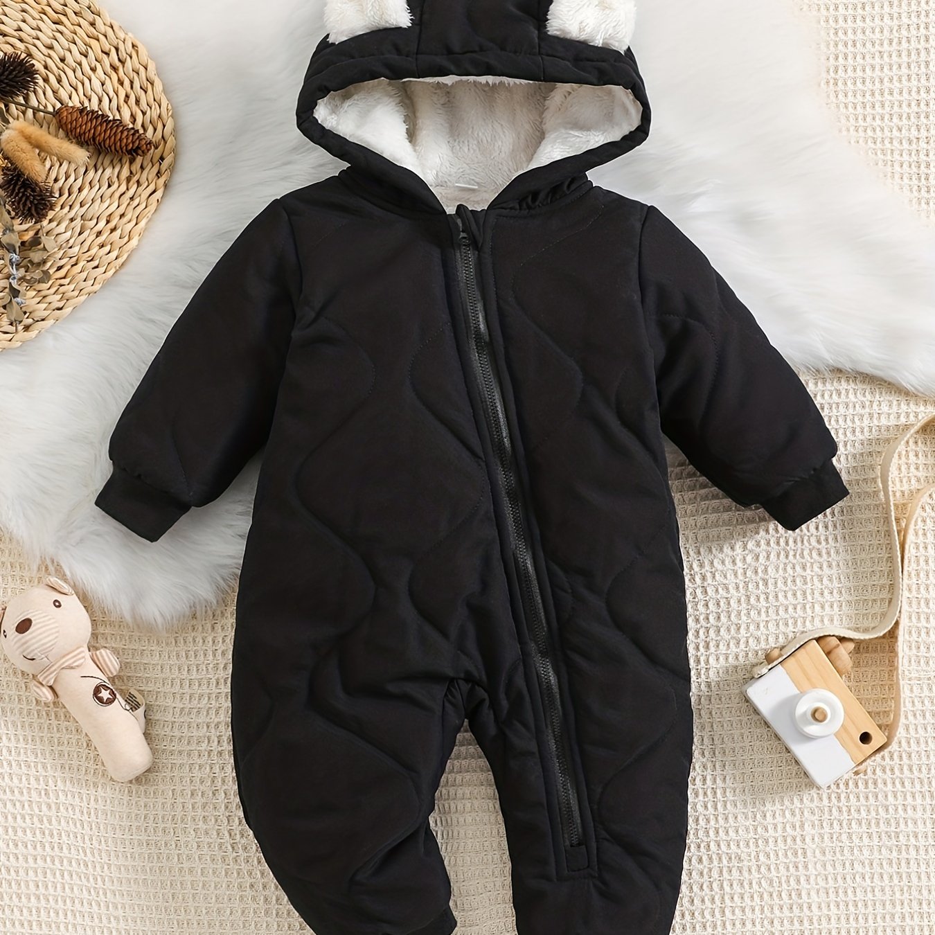Baby Winter-Strampler mit Fleecefutter