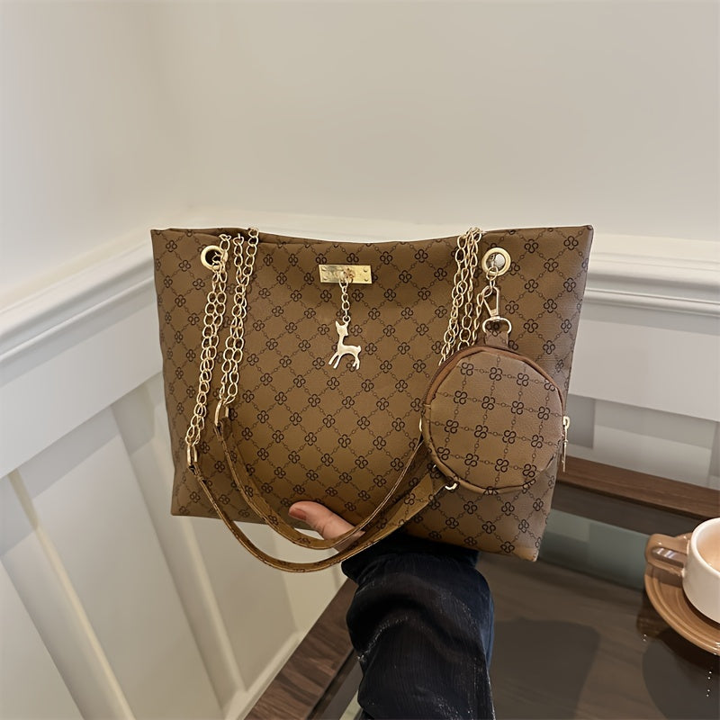 Retro Geo-Schultertasche – Stylisch & Geräumig