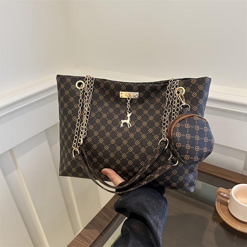 Retro Geo-Schultertasche – Stylisch & Geräumig