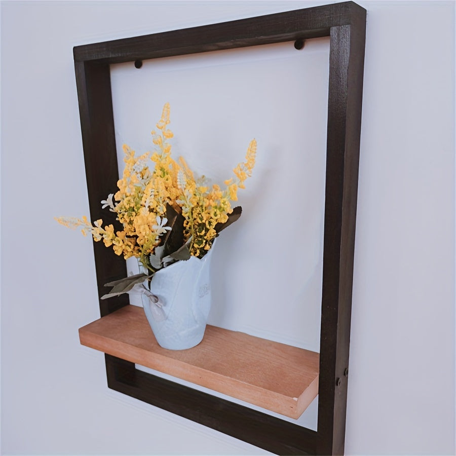 Holz Wandregal im Vintage-Look – Mit Kerzen- & Dekoablage