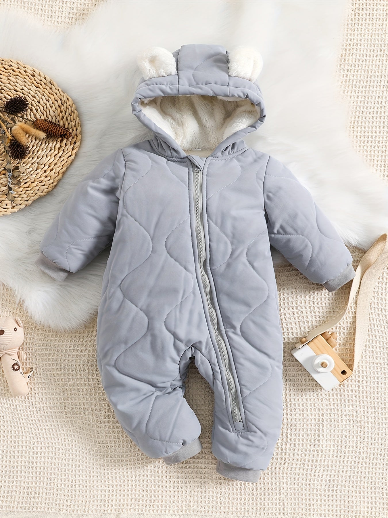 Baby Winter-Strampler mit Fleecefutter
