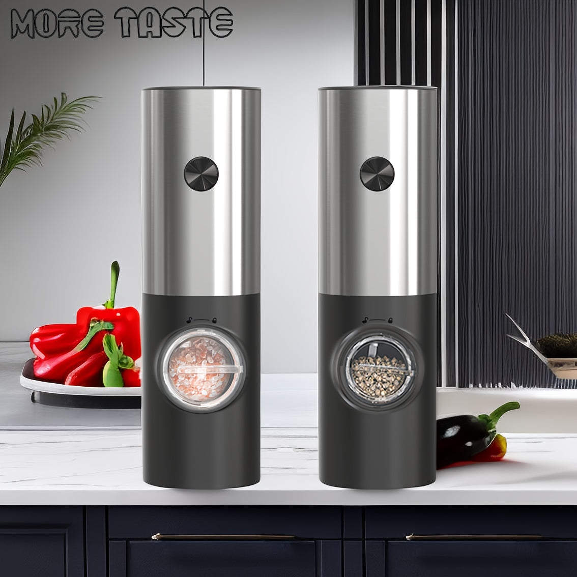 LED Gewürzmühlen Set – Edelstahl