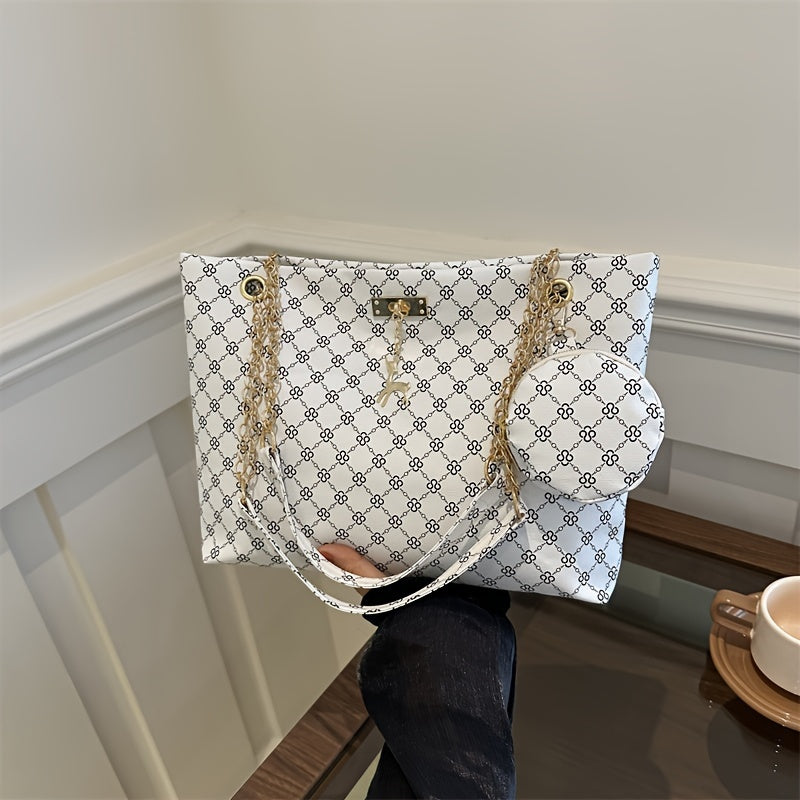 Retro Geo-Schultertasche – Stylisch & Geräumig