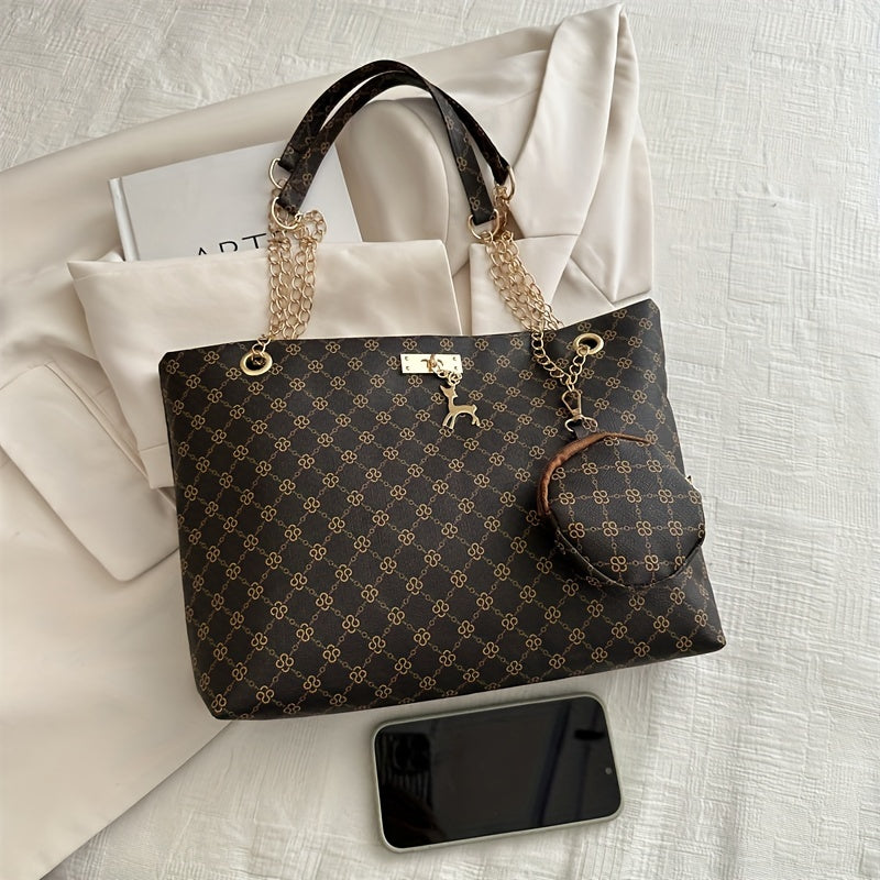 Retro Geo-Schultertasche – Stylisch & Geräumig