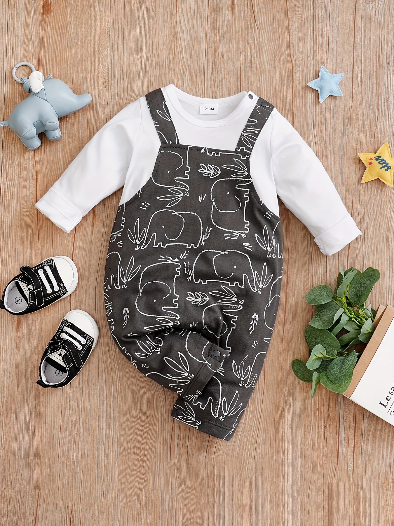 Baby-Jumpsuit Jungen – Mint/Weiß