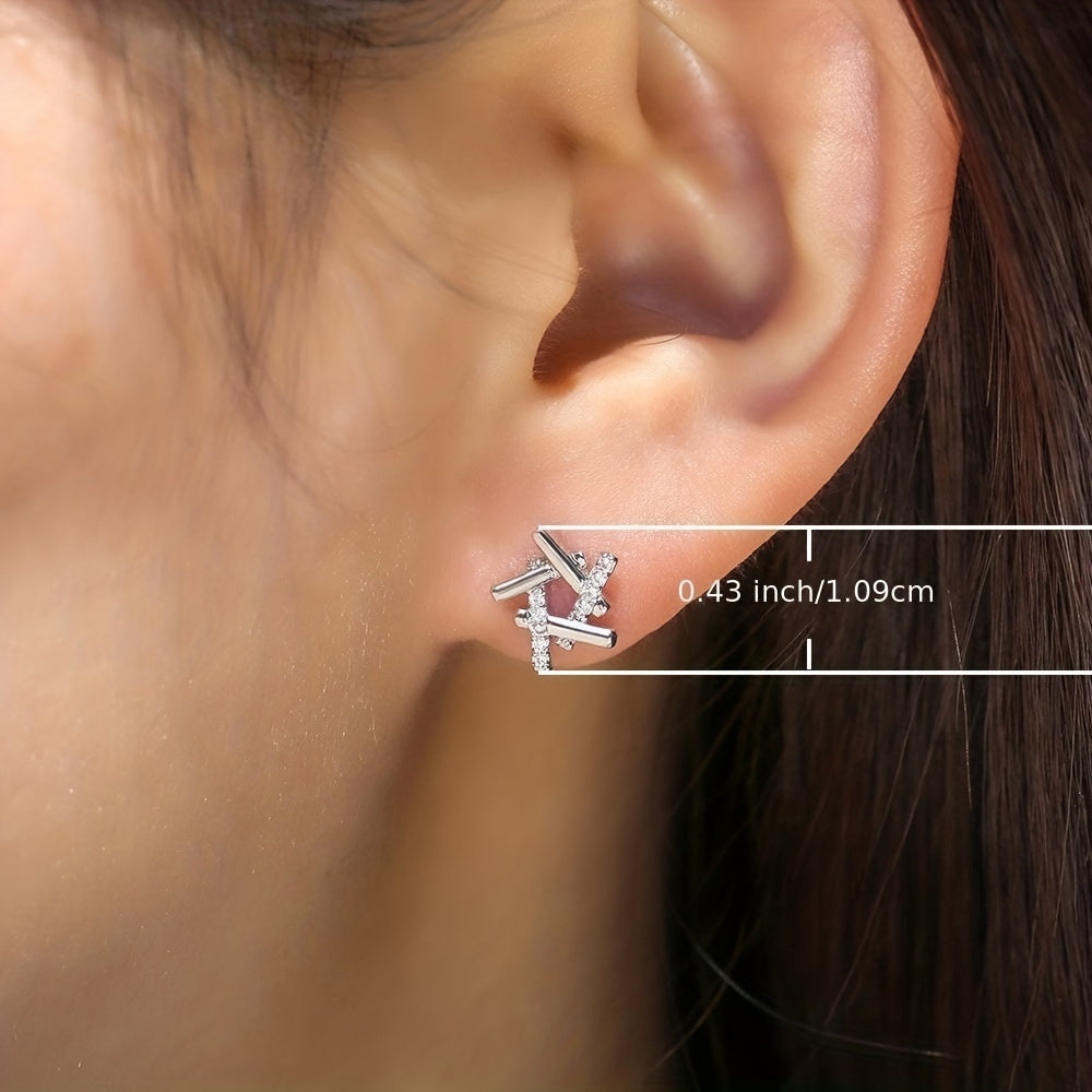 Stern-Ohrringe mit Zirkonia