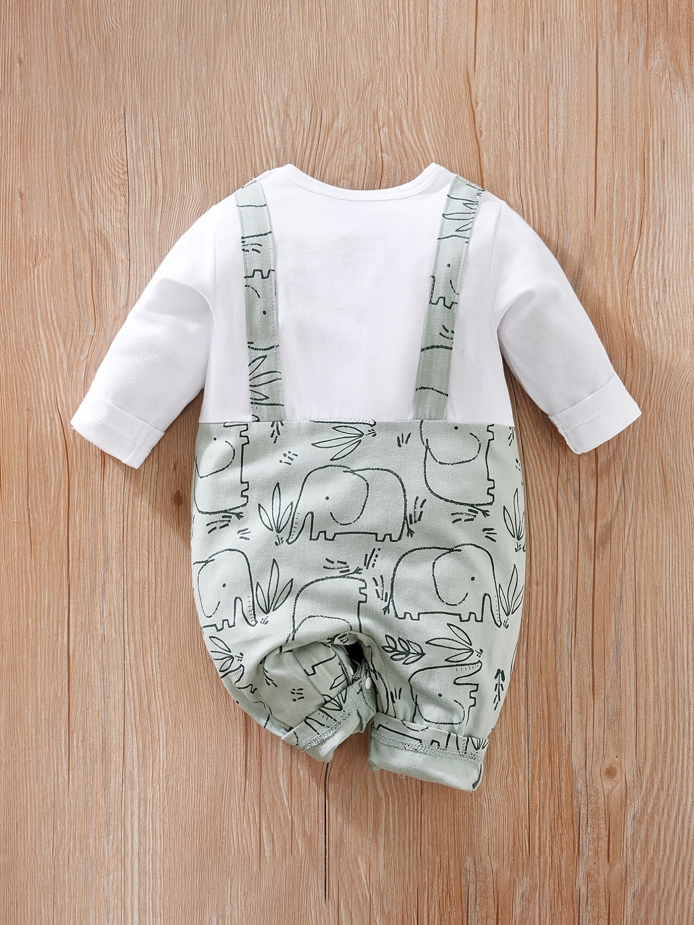 Baby-Jumpsuit Jungen – Mint/Weiß