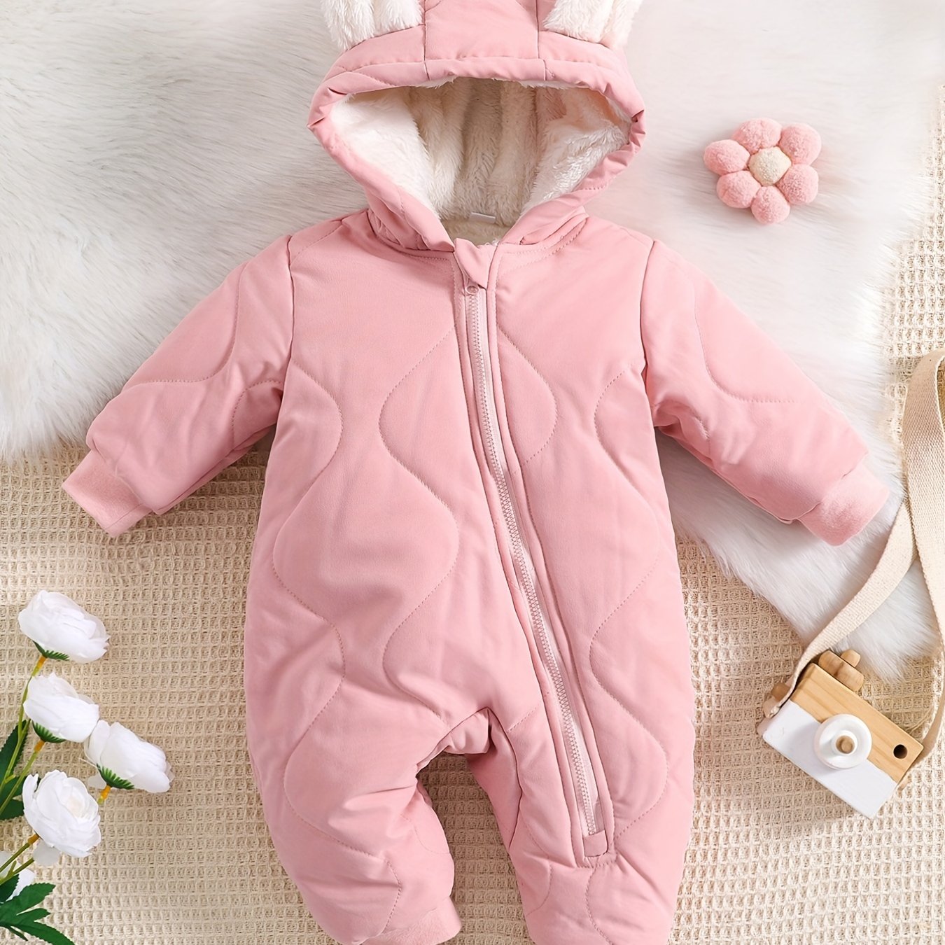 Baby Winter-Strampler mit Fleecefutter