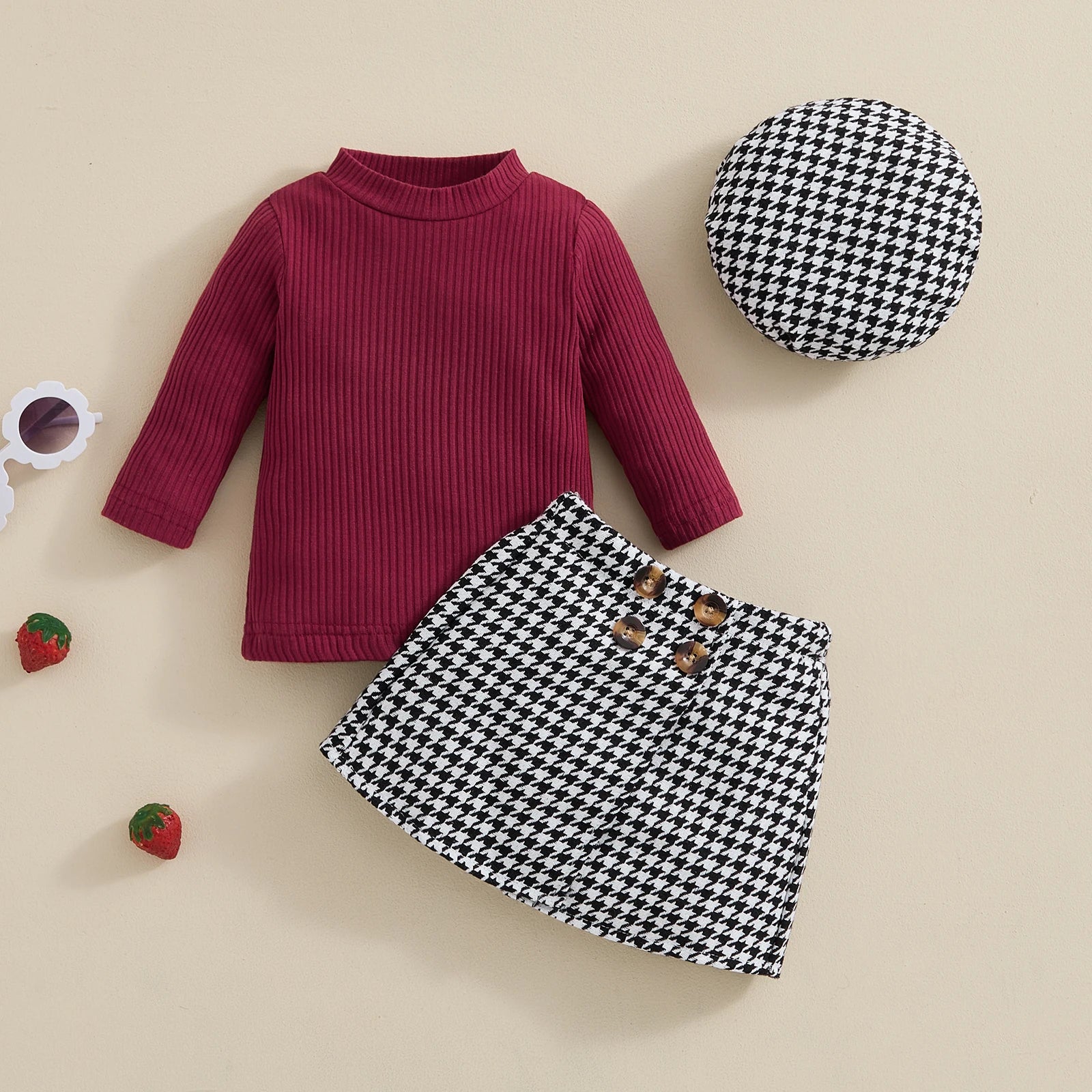 Baby Mädchen 3er-Set – Pullover & Rock