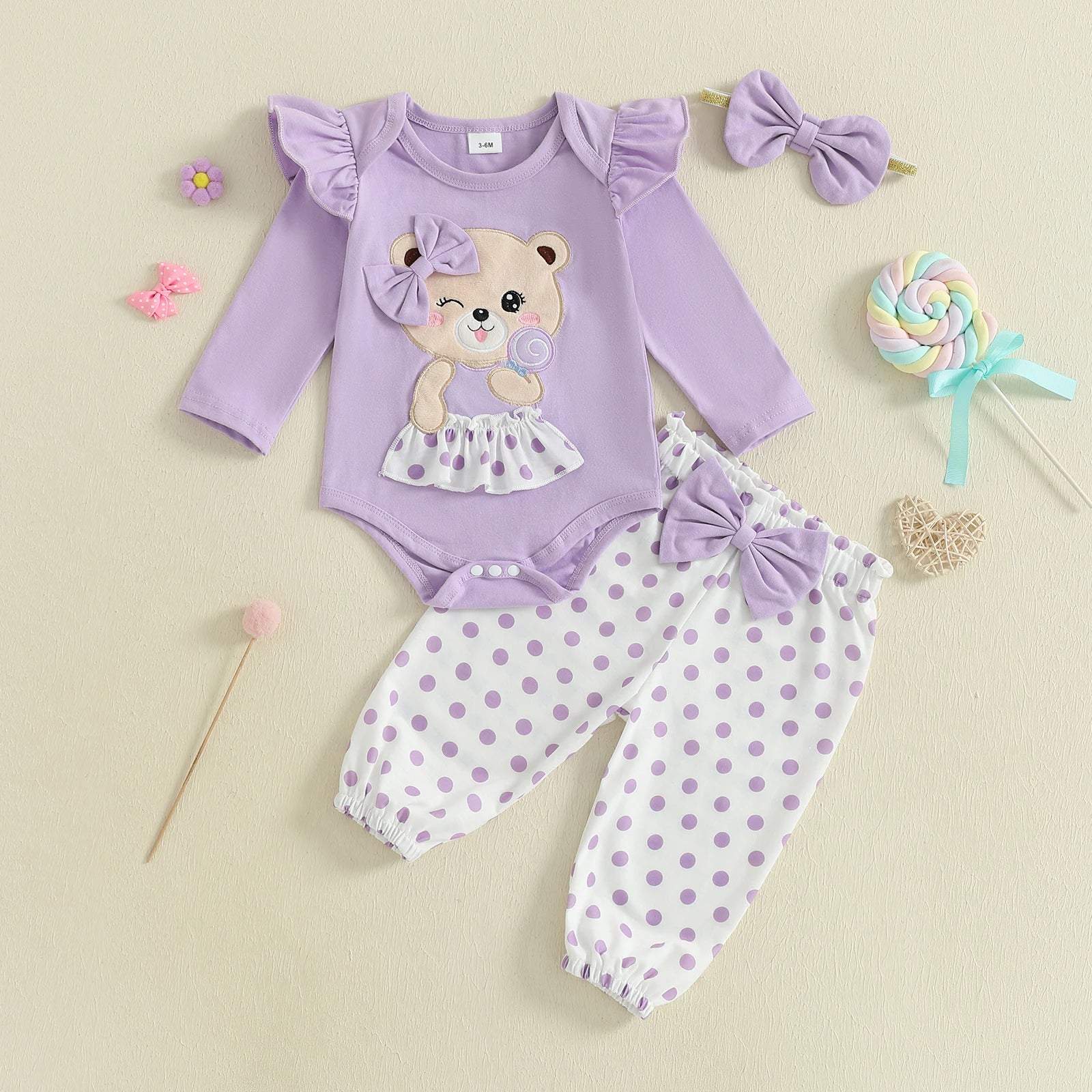 Baby Mädchen Herbst-Set – Strampler & Hose