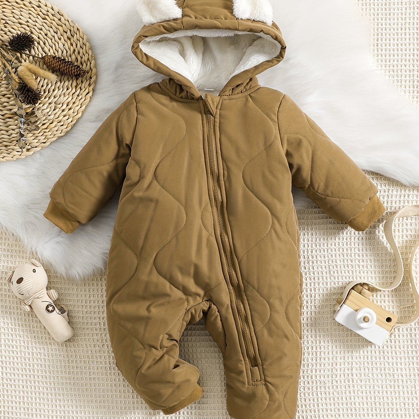 Baby Winter-Strampler mit Fleecefutter