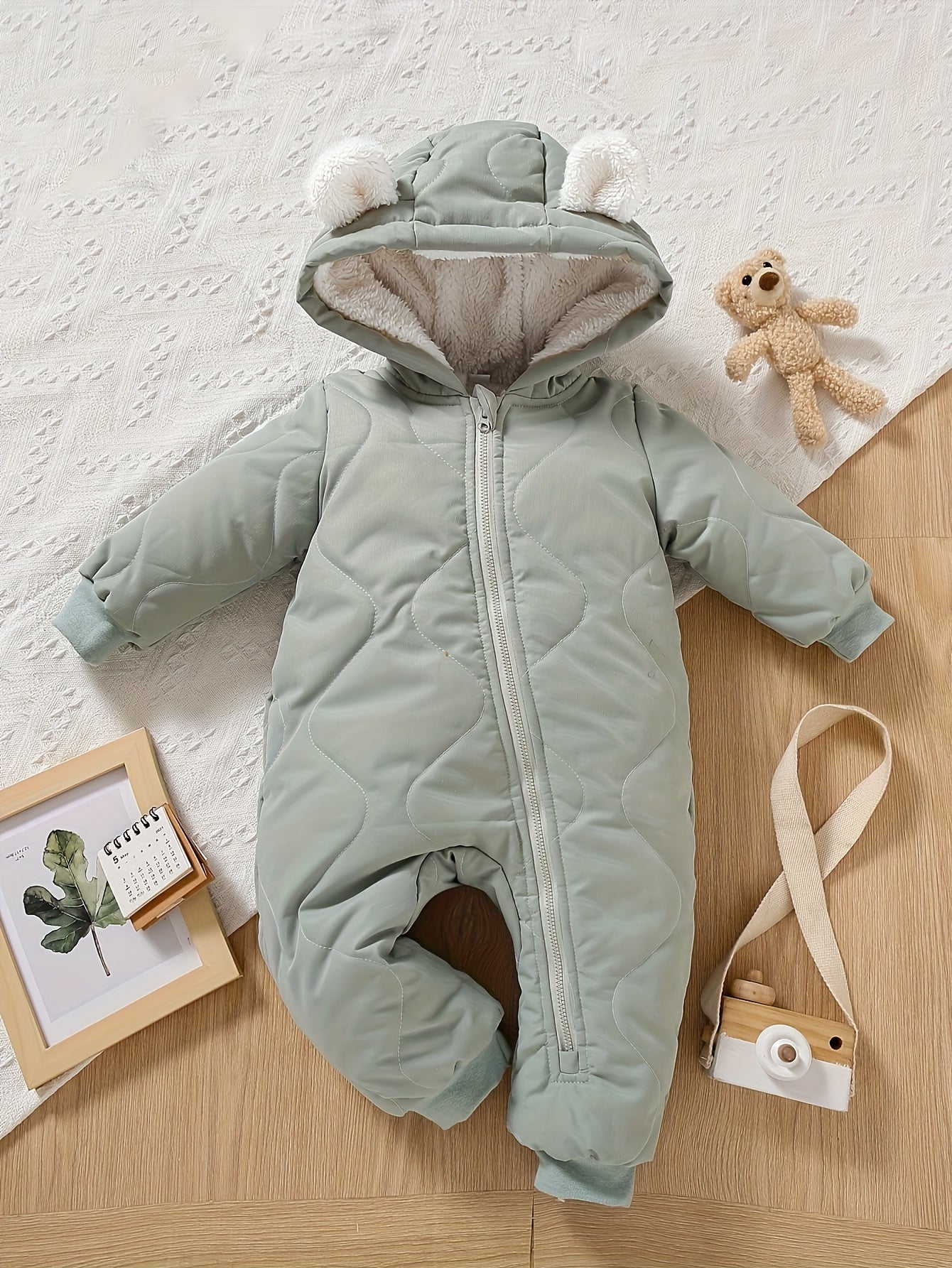 Baby Winter-Strampler mit Fleecefutter