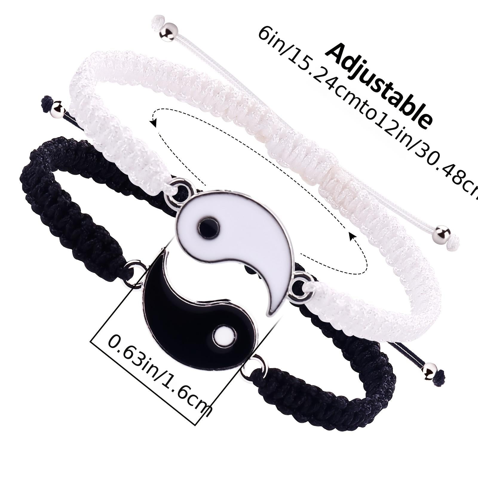Partnerarmbänder Yin & Yang – 2 Stück