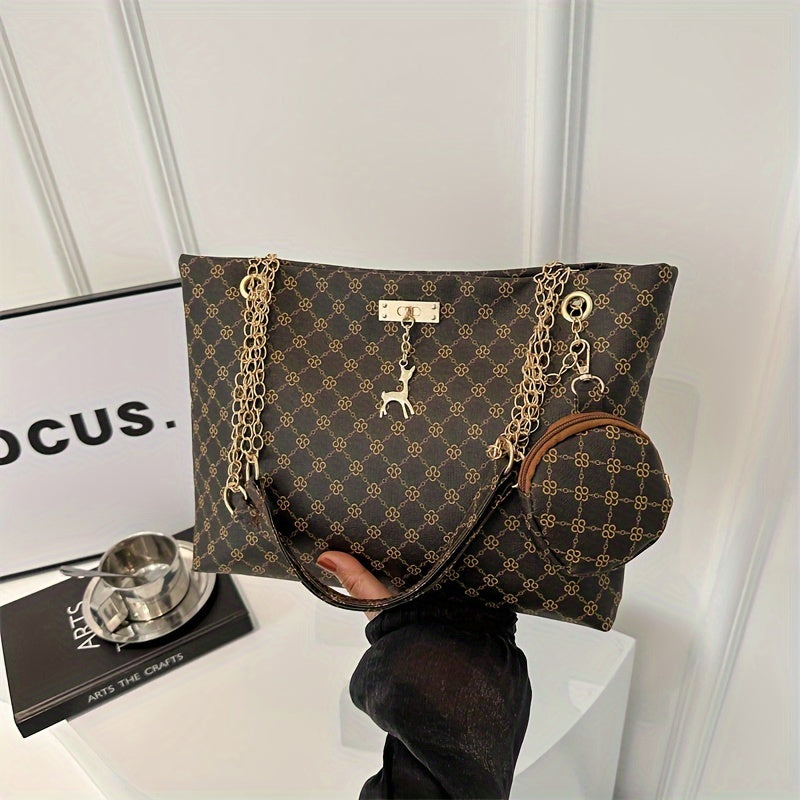 Retro Geo-Schultertasche – Stylisch & Geräumig