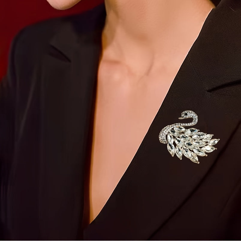 Elegante Schwan Brosche für Kleidung & Schal
